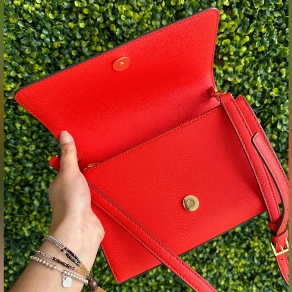 SOLD | NEW TORY BURCH Red Leather Crossbody Bag - Picture 4 of 7